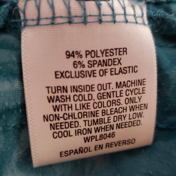 JM Collection PL LP Top Blouse Teal Blue Green Sequin Lace Trim 3/4 Sleeve Knit - Picture 6 of 6